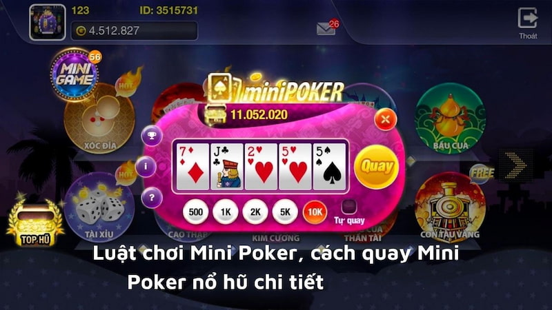 Luật chơi game Mini poker Hitclub cơ bản mà bạn nên biết 